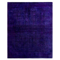Contemporary Overdyed Hand Knotted Wool Purple Area Rug 8' 1" x 10' 0"