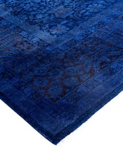 Contemporary Overdyed Hand Knotted Wool Purple Area Rug 8' 2" x 10' 1"