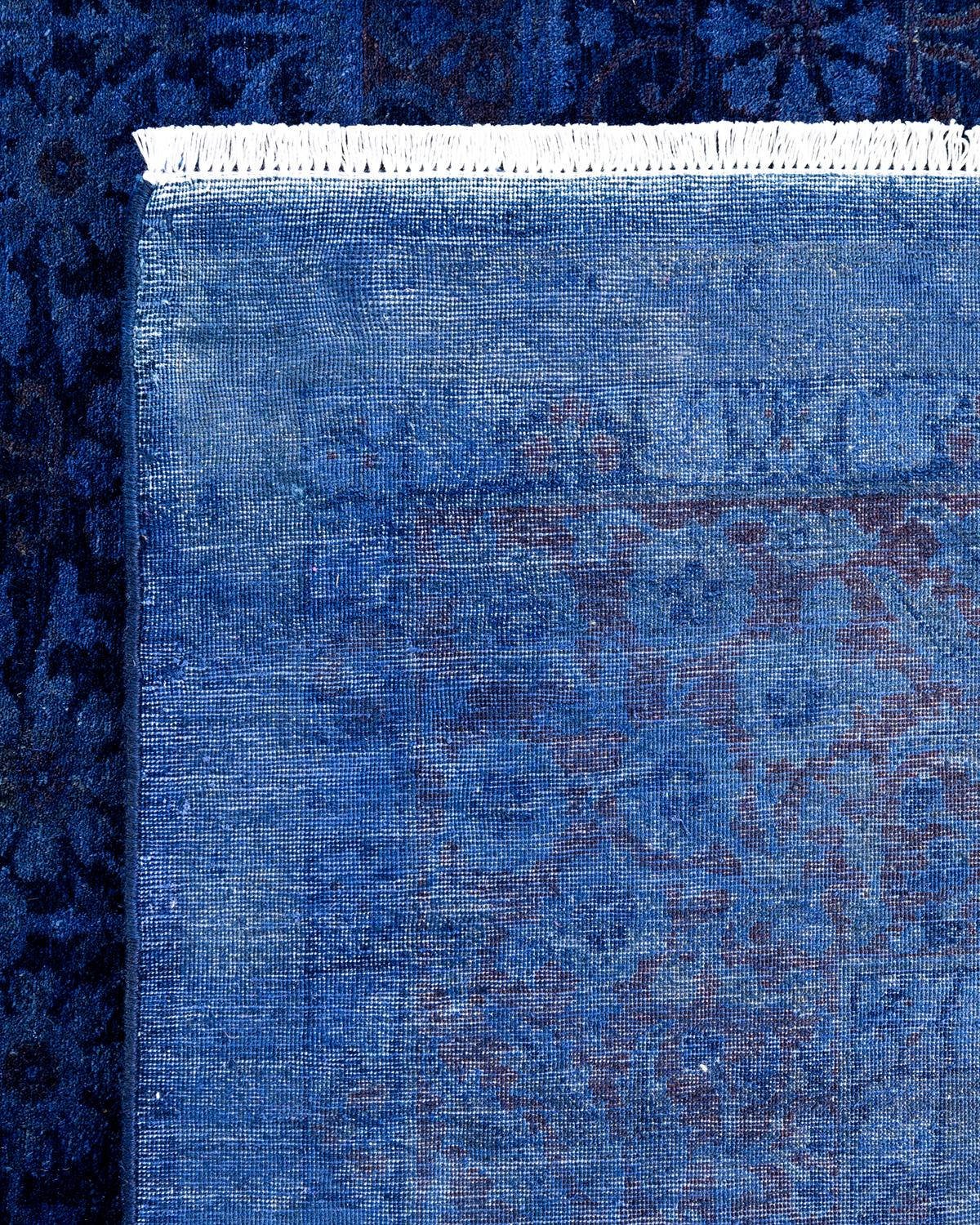 Contemporary Overdyed Hand Knotted Wool Purple Area Rug 8' 2
