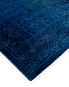 Contemporary Overdyed Hand Knotted Wool Purple Area Rugs (Tappeto di lana viola sovratinto)
