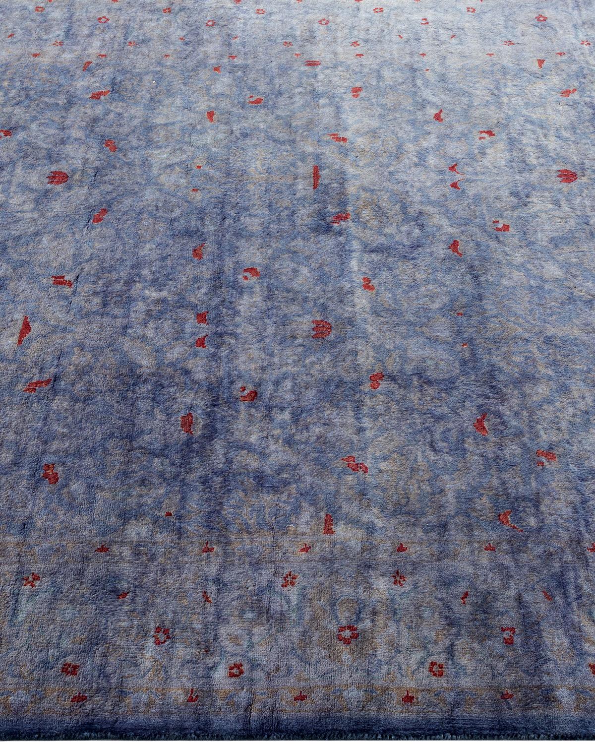 Contemporary Overdyed Hand Knotted Wool Purple Area Rug im Zustand „Neu“ im Angebot in Norwalk, CT