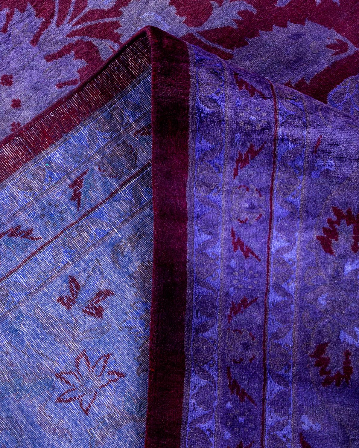 Alfombra de lana teñida a mano contemporánea violeta Lana en venta