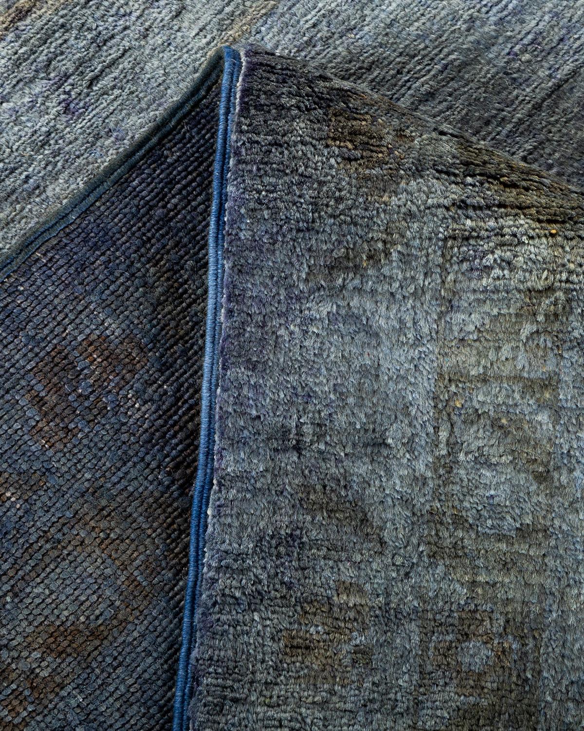 Alfombra de lana teñida a mano contemporánea violeta Lana en venta
