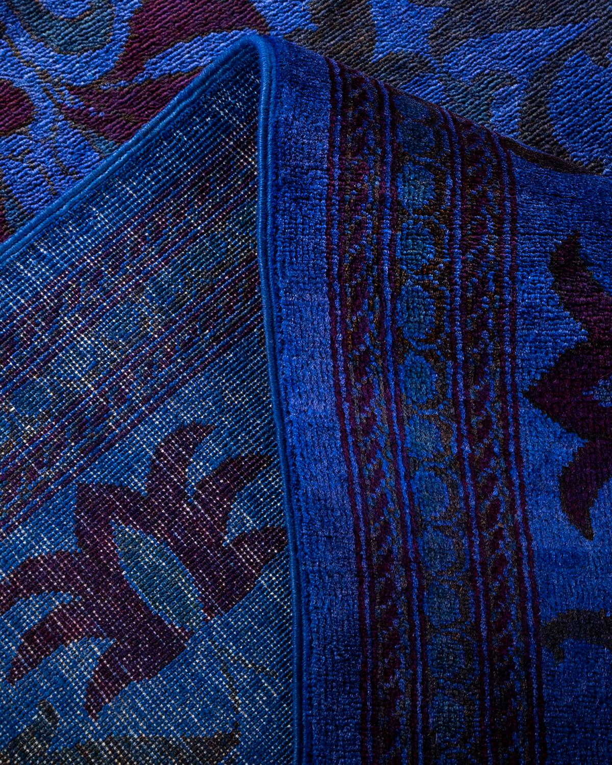 Alfombra de lana teñida a mano contemporánea violeta Lana en venta