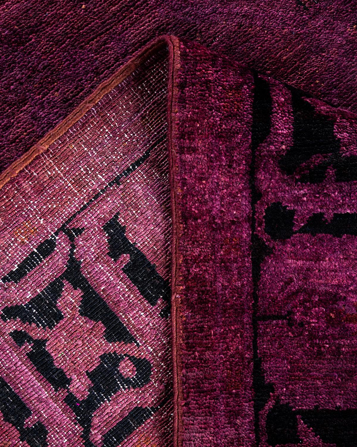 Alfombra de lana teñida a mano contemporánea violeta Lana en venta