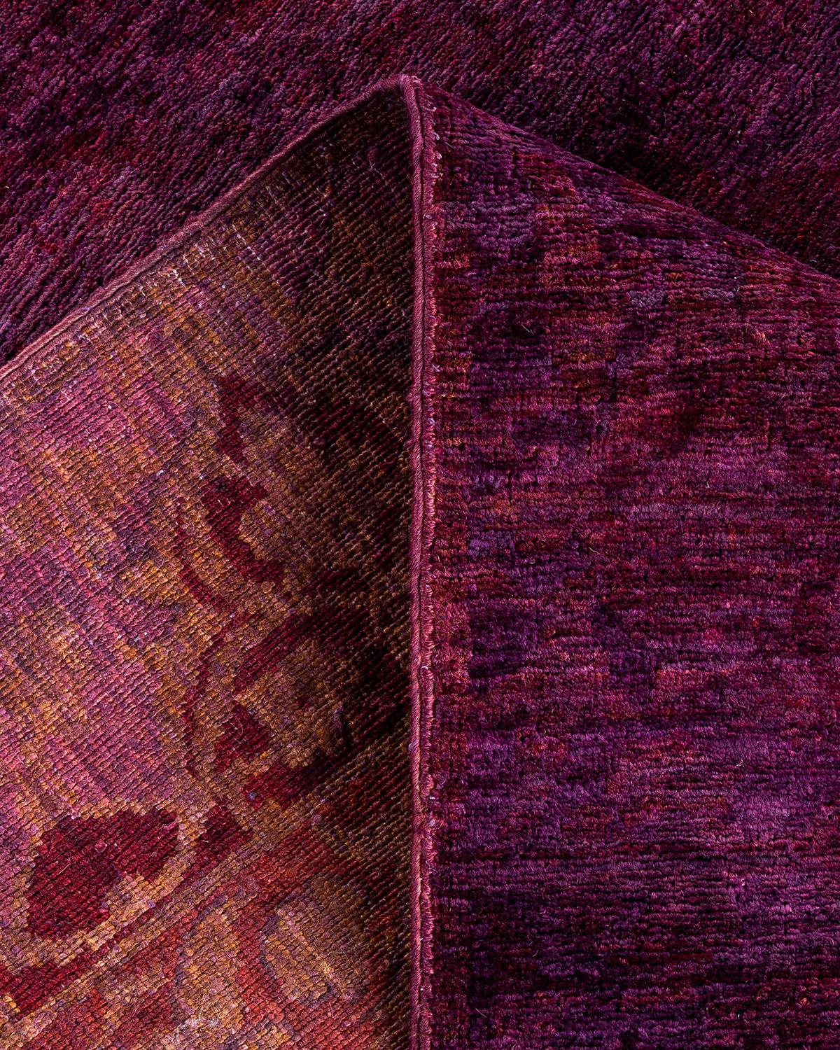 Alfombra de lana teñida a mano contemporánea violeta Lana en venta