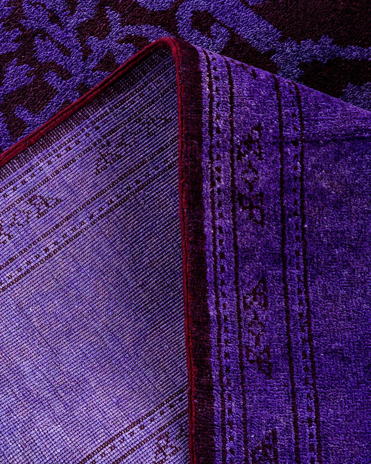 Alfombra de lana teñida a mano contemporánea violeta Lana en venta