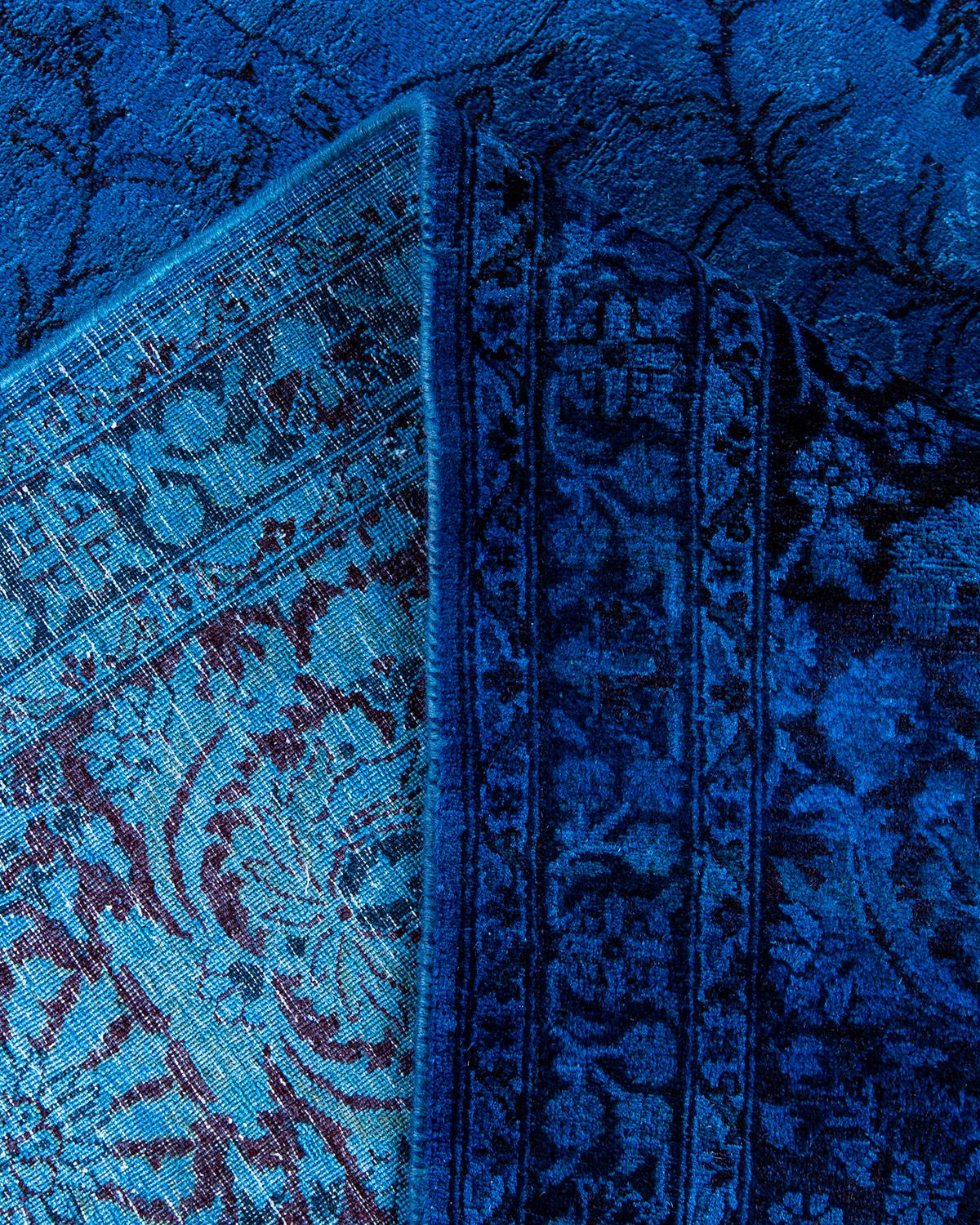 Alfombra de lana teñida a mano contemporánea violeta Lana en venta