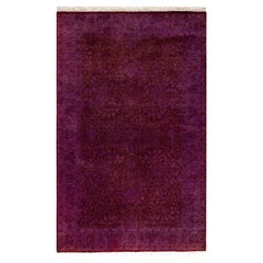Contemporary Overdyed Hand Knotted Wool Purple Area Rugs (Tappeto di lana viola sovratinto)