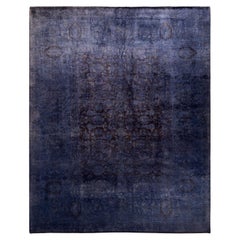 Contemporary Overdyed Hand Knotted Wool Purple Area Rug