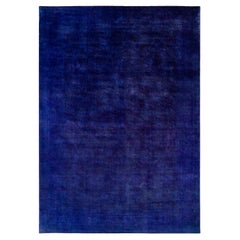 Contemporary Overdyed Hand Knotted Wool Purple Area Rug