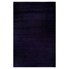 Contemporary Overdyed Hand Knotted Wool Purple Area Rug