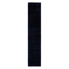 Traves de Mesa Contemporáneo Overdyed Hand Knotted Lana Violeta