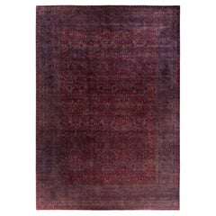 Contemporary Overdyed Hand Knotted Wool Red Area Rug 10' 1" x 14' 3"
