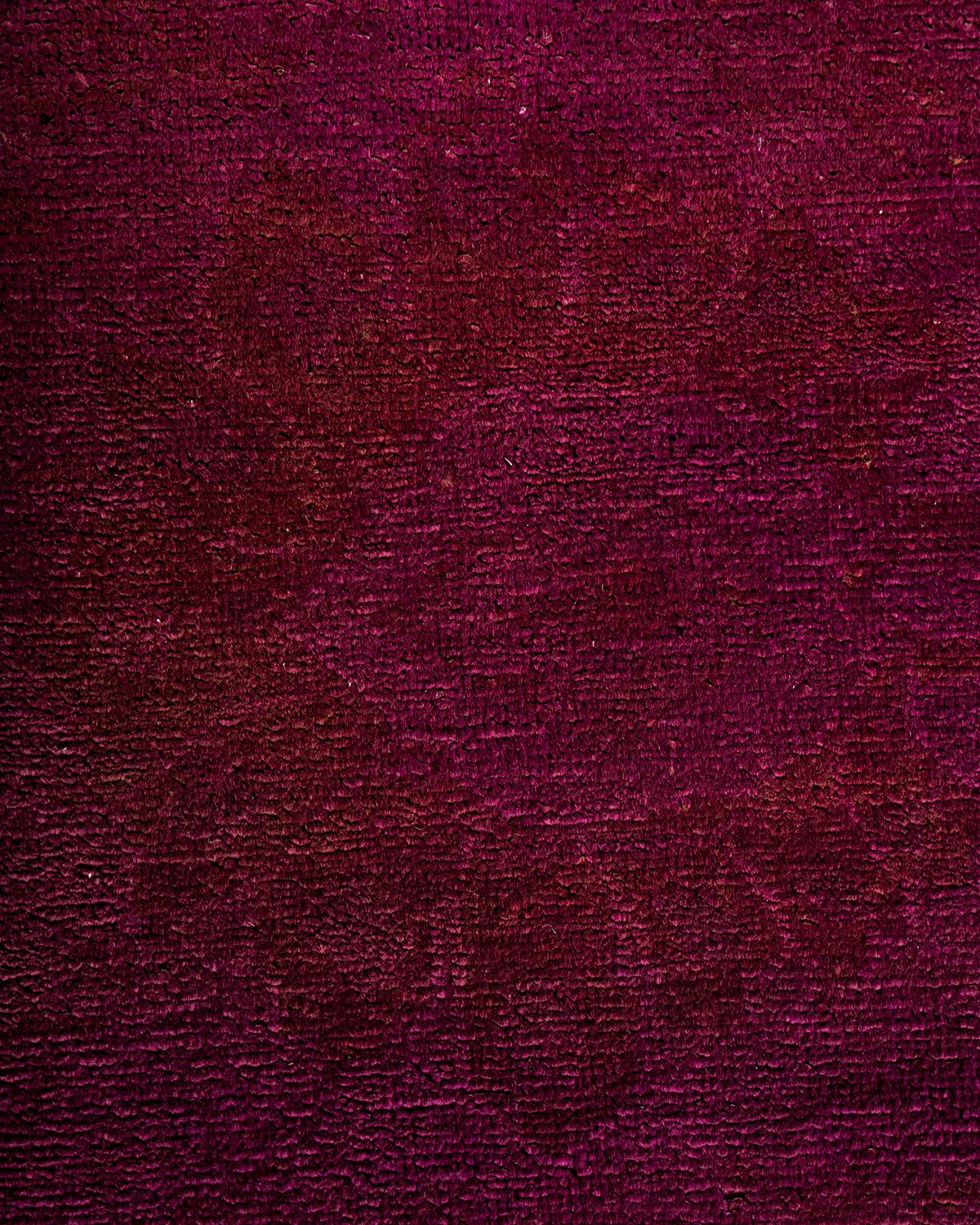 Pakistanais Tapis de sol contemporain en laine surteinte nouée à la main, rouge en vente