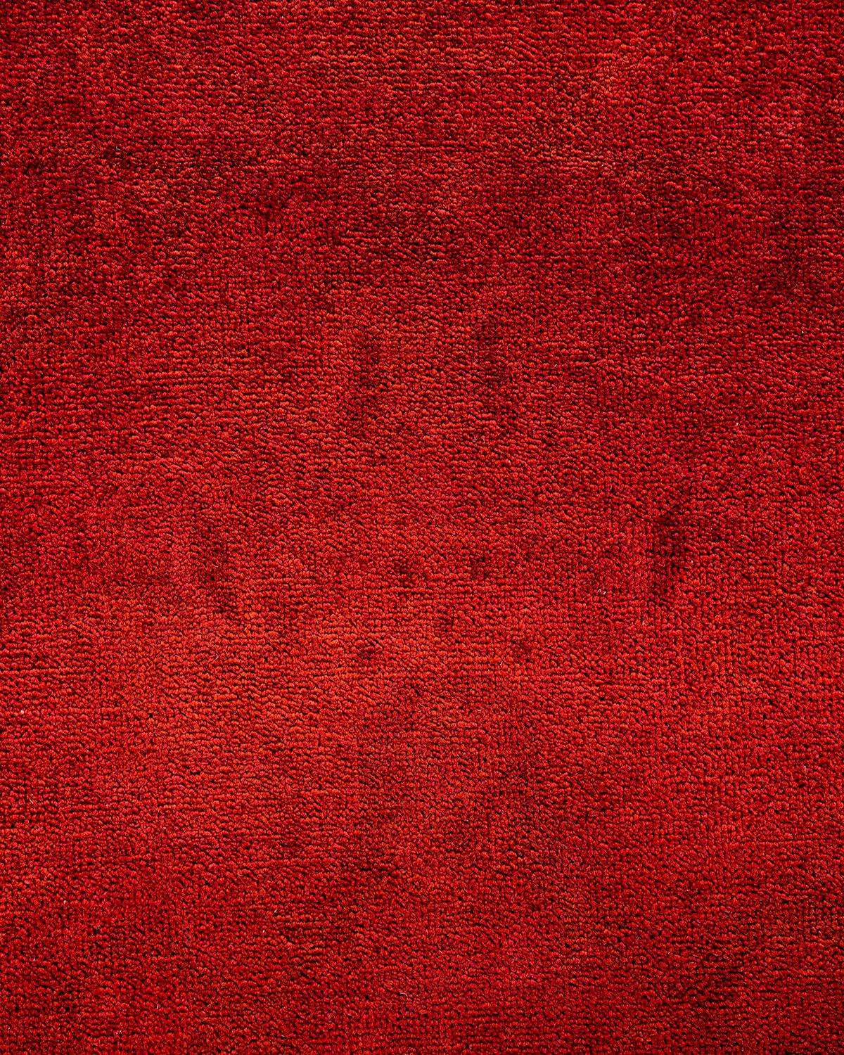 Contemporary Overdyed Hand Knotted Wool Red Area Rug (Pakistanisch) im Angebot