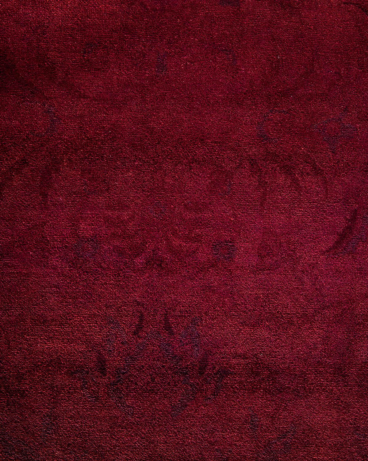 Alfombra de lana roja teñida a mano contemporánea Pakistaní en venta