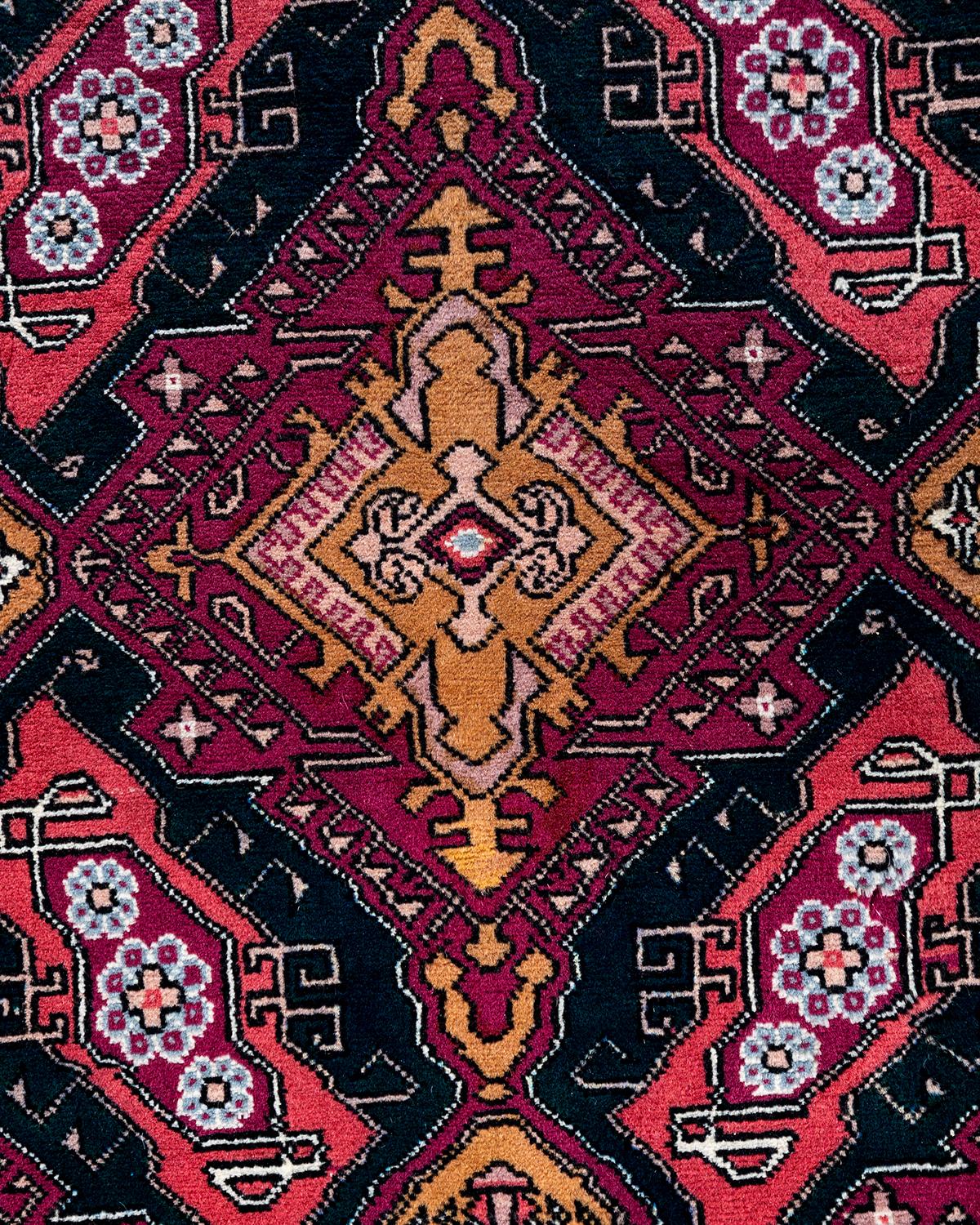 Pakistani Contemporary Overdyed Hand Knotted Wool Red Area Rug For Sale
