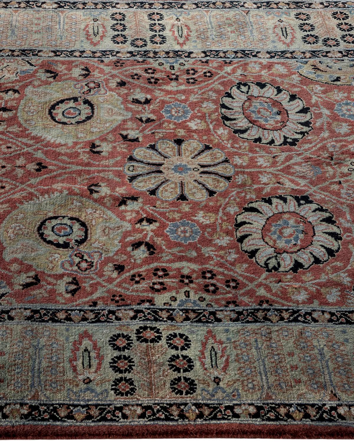 Contemporary Overdyed Hand Knotted Wool Red Area Rug In New Condition For Sale In Norwalk, CT