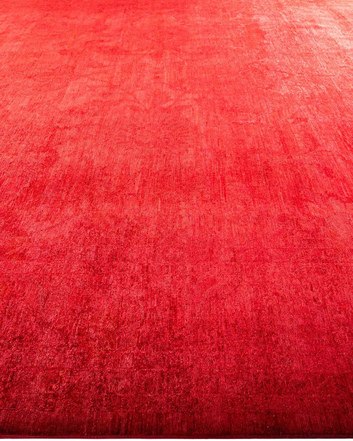 Alfombra de lana roja teñida a mano contemporánea en Nuevo estado para la venta en Norwalk, CT