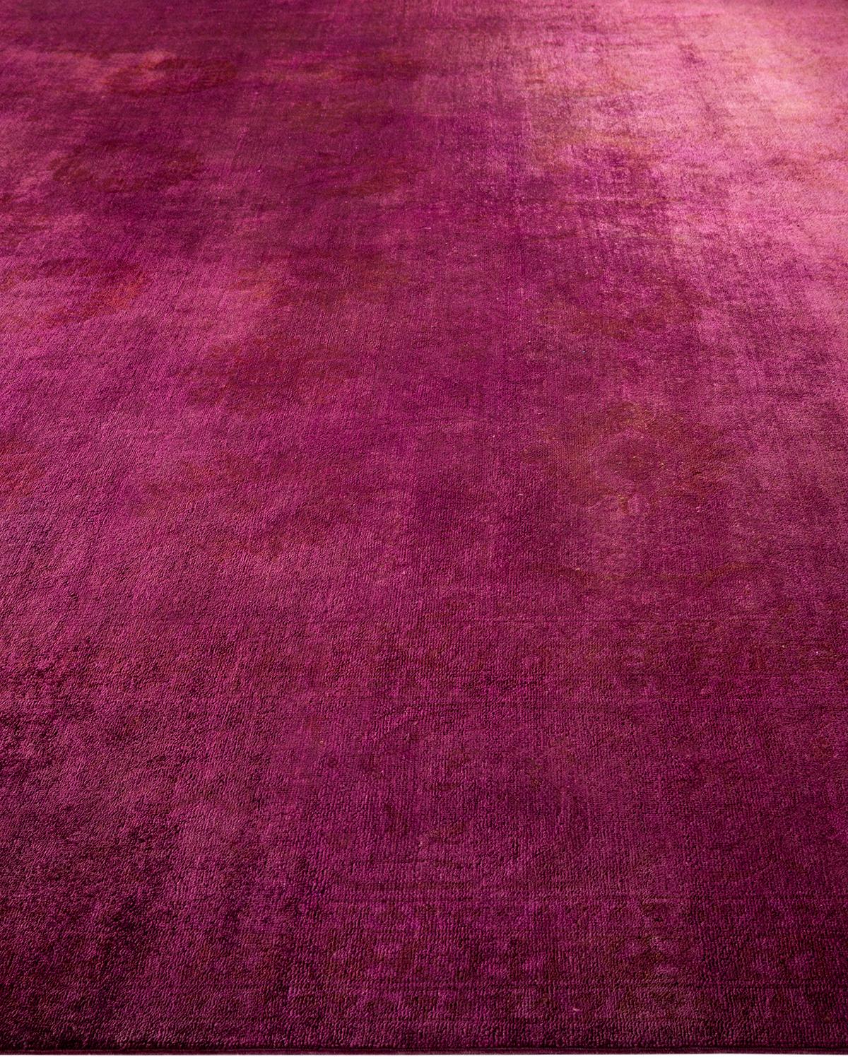 Tapis de sol contemporain en laine surteinte nouée à la main, rouge Neuf - En vente à Norwalk, CT