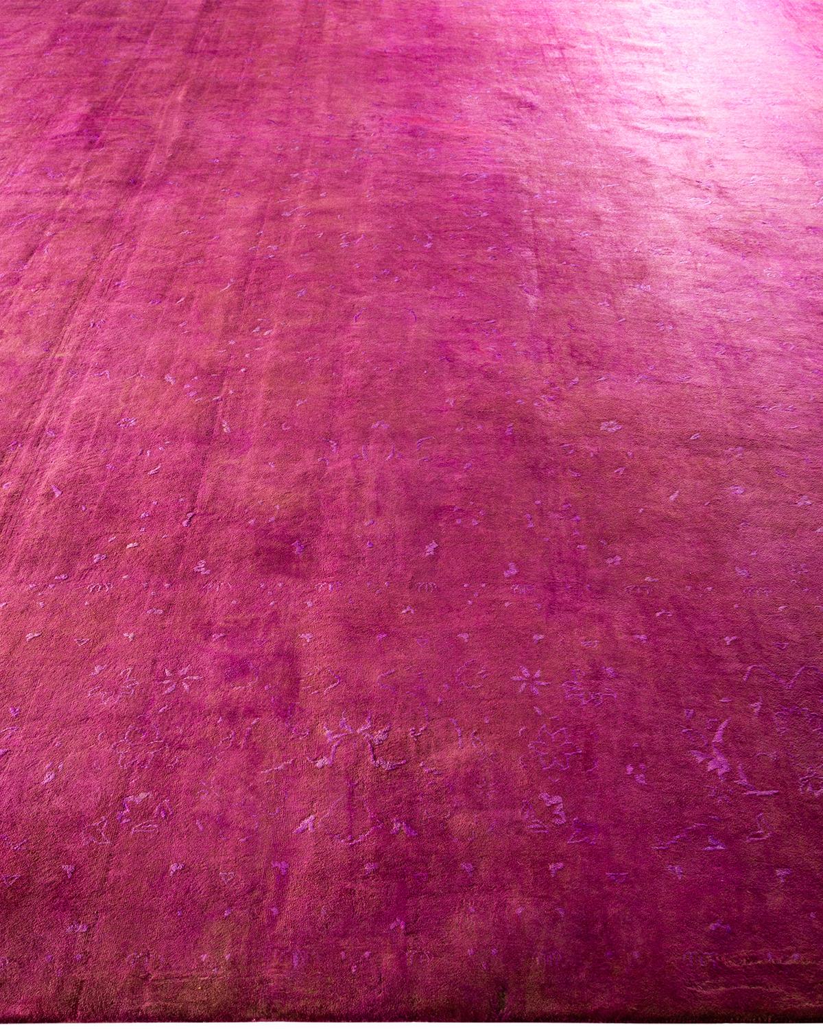 Tapis de sol contemporain en laine surteinte nouée à la main, rouge Neuf - En vente à Norwalk, CT