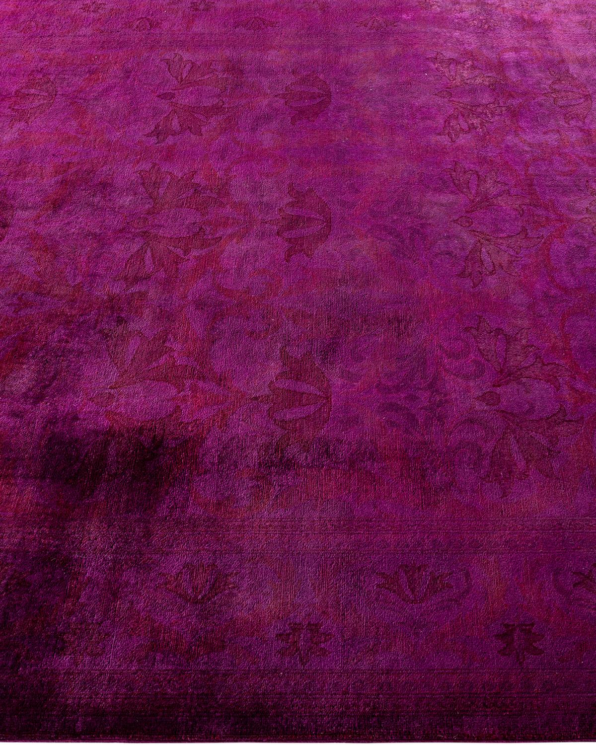 Contemporary Overdyed Hand Knotted Wool Red Area Rug im Zustand „Neu“ im Angebot in Norwalk, CT
