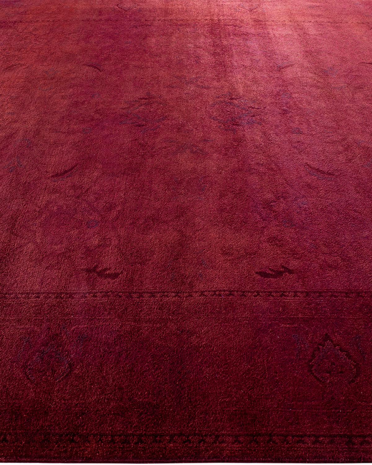 Alfombra de lana roja teñida a mano contemporánea en Nuevo estado para la venta en Norwalk, CT