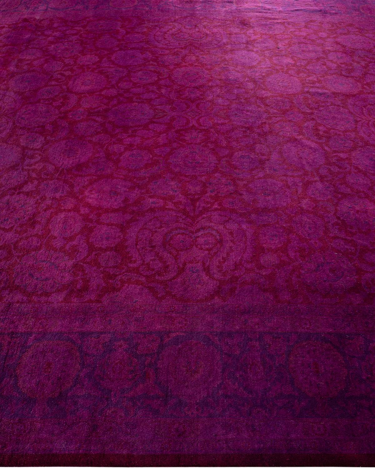 Contemporary Overdyed Hand Knotted Wool Red Area Rug im Zustand „Neu“ im Angebot in Norwalk, CT