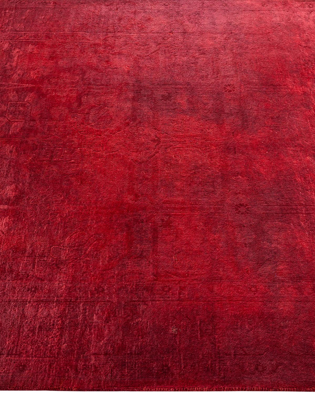 Alfombra de lana roja teñida a mano contemporánea en Nuevo estado para la venta en Norwalk, CT