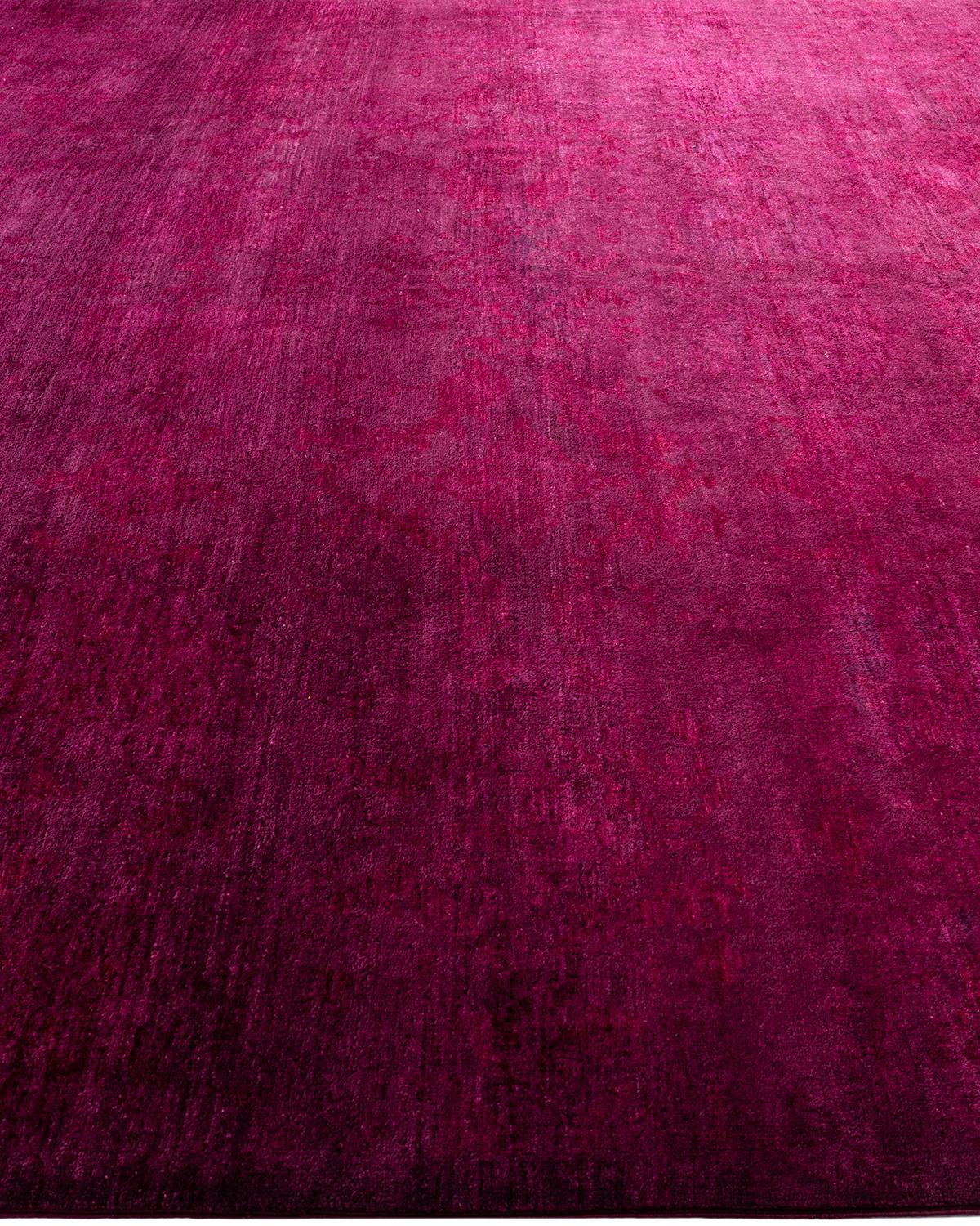 Contemporary Overdyed Hand Knotted Wool Red Area Rug im Zustand „Neu“ im Angebot in Norwalk, CT