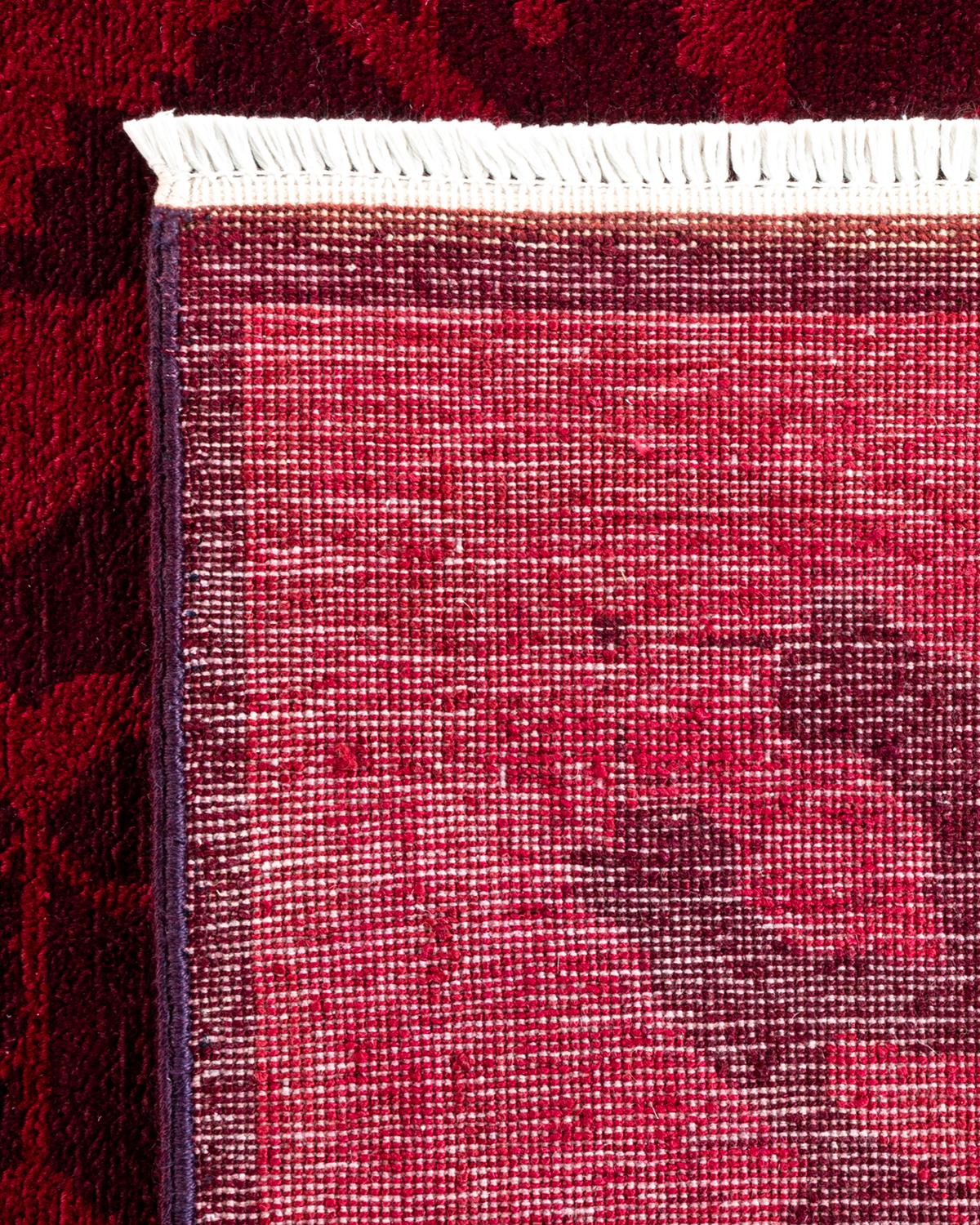 XXIe siècle et contemporain Tapis de sol contemporain en laine surteinte nouée à la main, rouge en vente