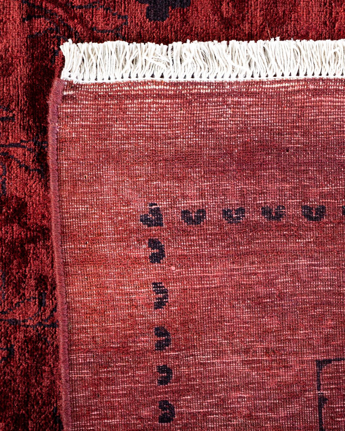 XXIe siècle et contemporain Tapis de sol contemporain en laine surteinte nouée à la main, rouge en vente