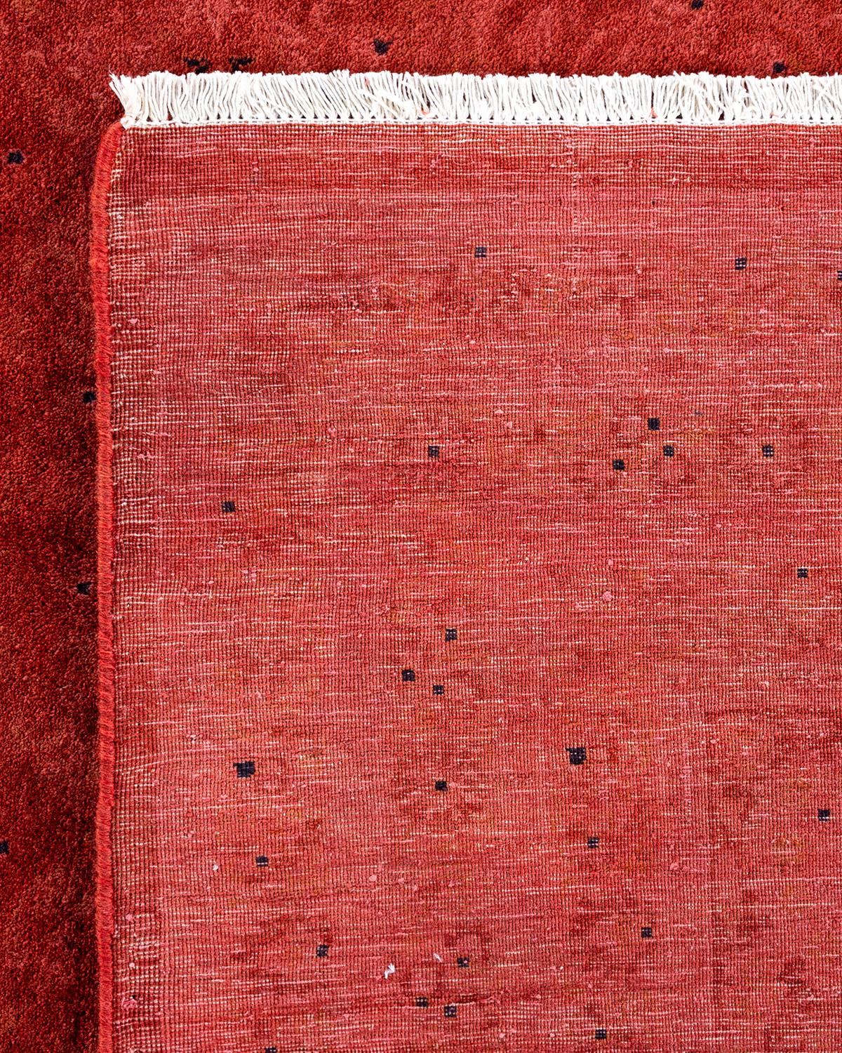 XXIe siècle et contemporain Tapis de sol contemporain en laine surteinte nouée à la main, rouge en vente