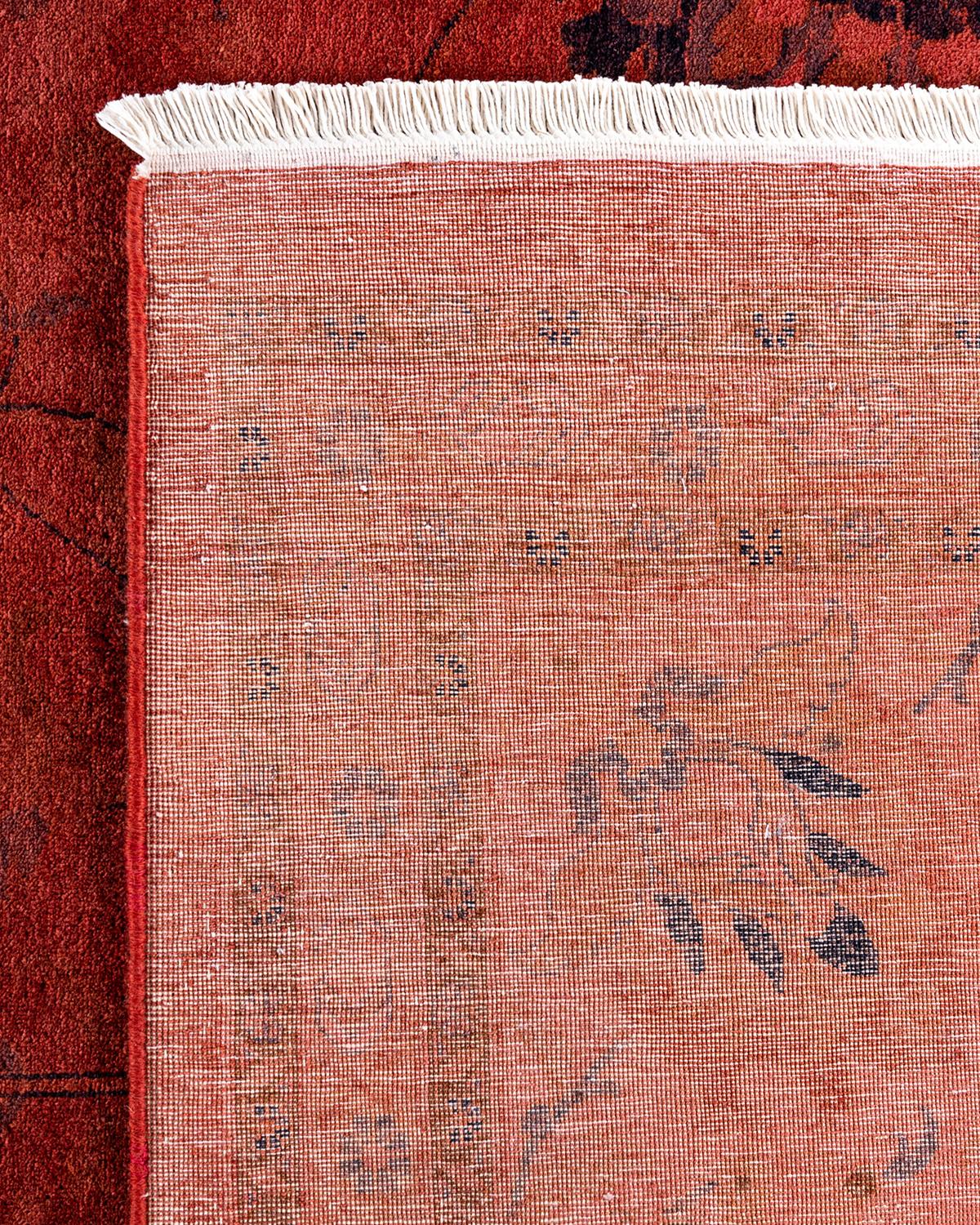 XXI secolo e contemporaneo Tappeto contemporaneo in lana rosso sovratinto e annodato a mano in vendita