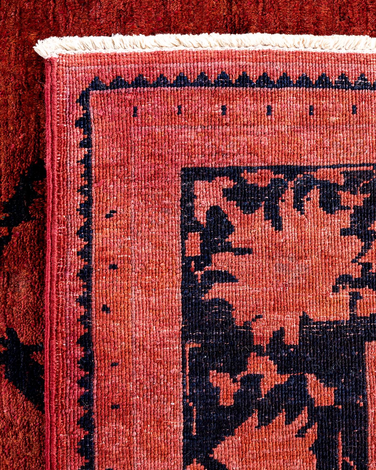 Alfombra de lana roja teñida a mano contemporánea Siglo XXI y contemporáneo en venta
