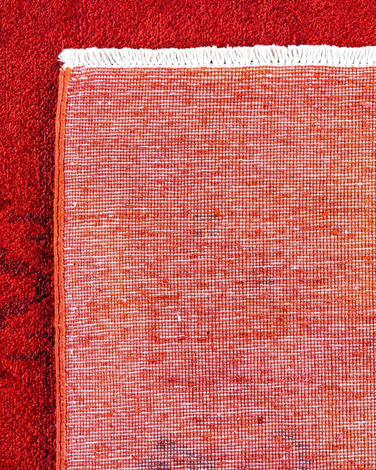 XXIe siècle et contemporain Tapis de sol contemporain en laine surteinte nouée à la main, rouge en vente