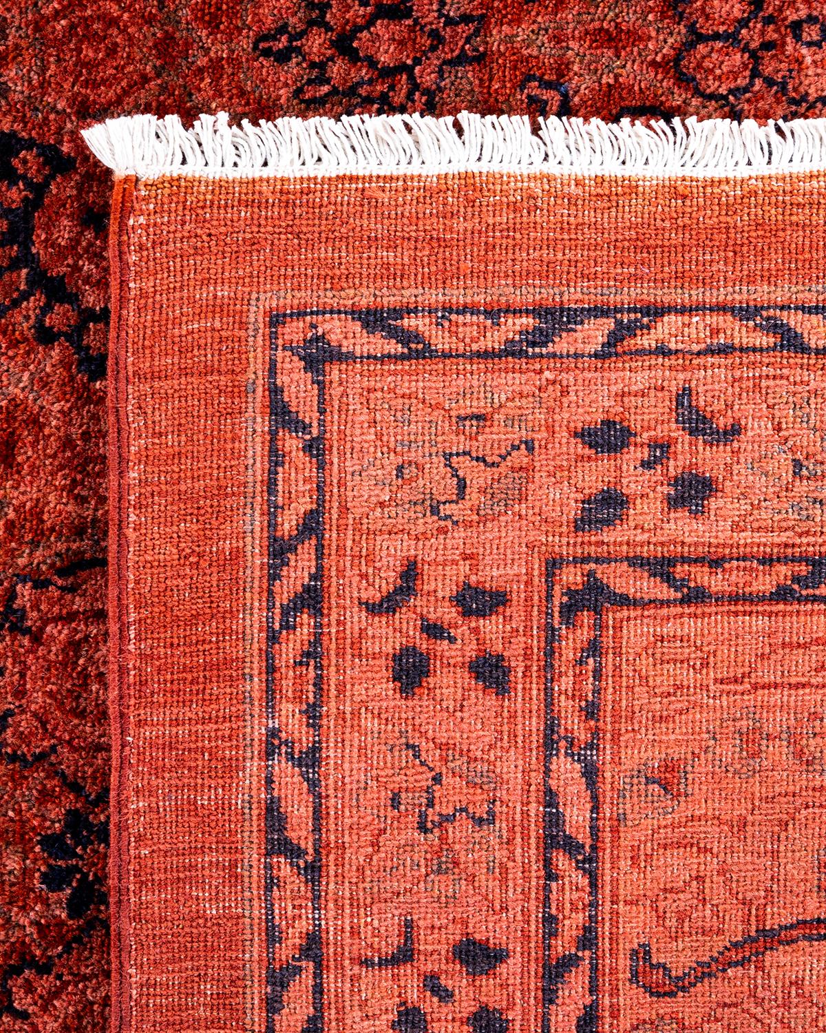XXIe siècle et contemporain Tapis de sol contemporain en laine surteinte nouée à la main, rouge en vente