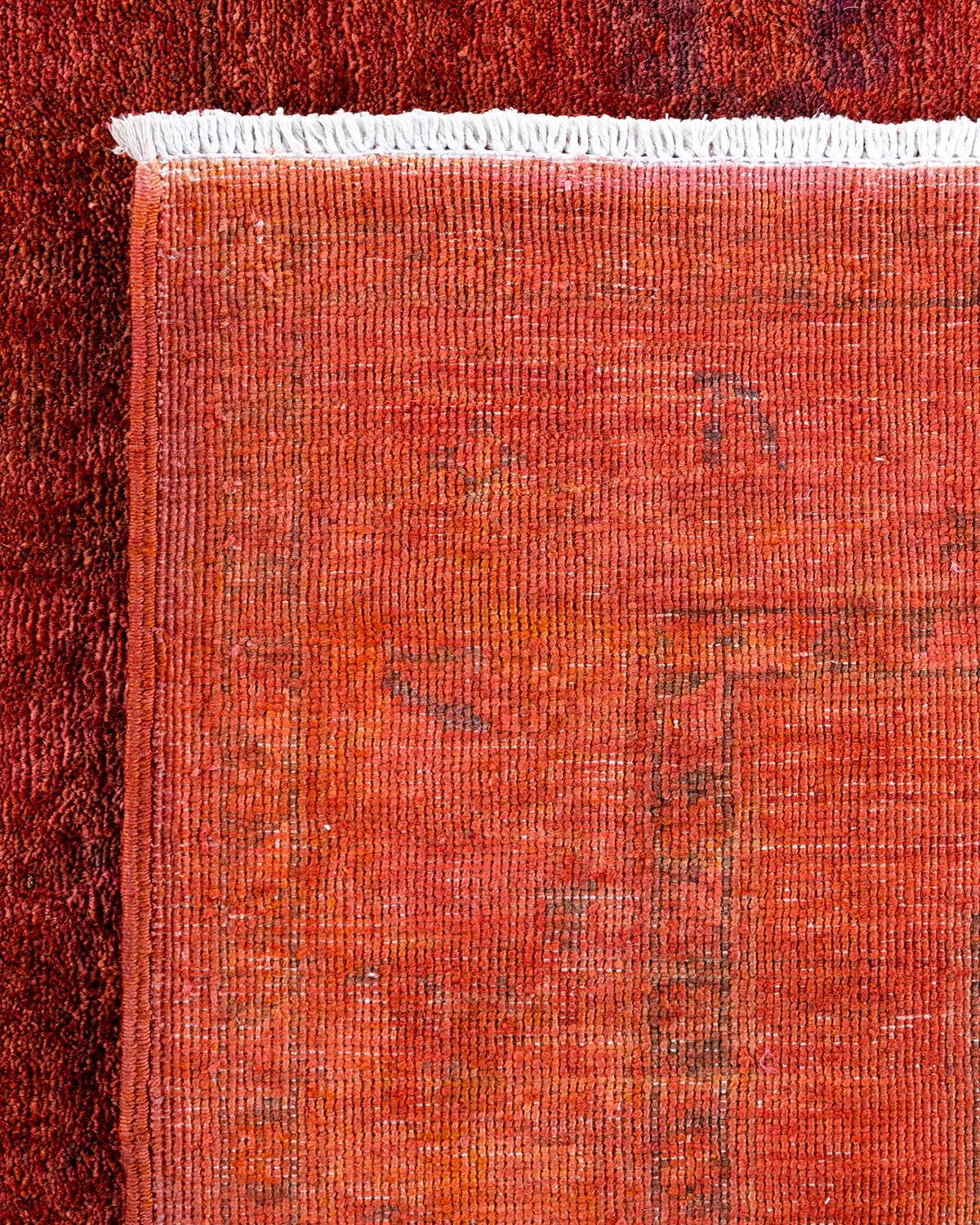 XXI secolo e contemporaneo Tappeto contemporaneo in lana rosso sovratinto e annodato a mano in vendita