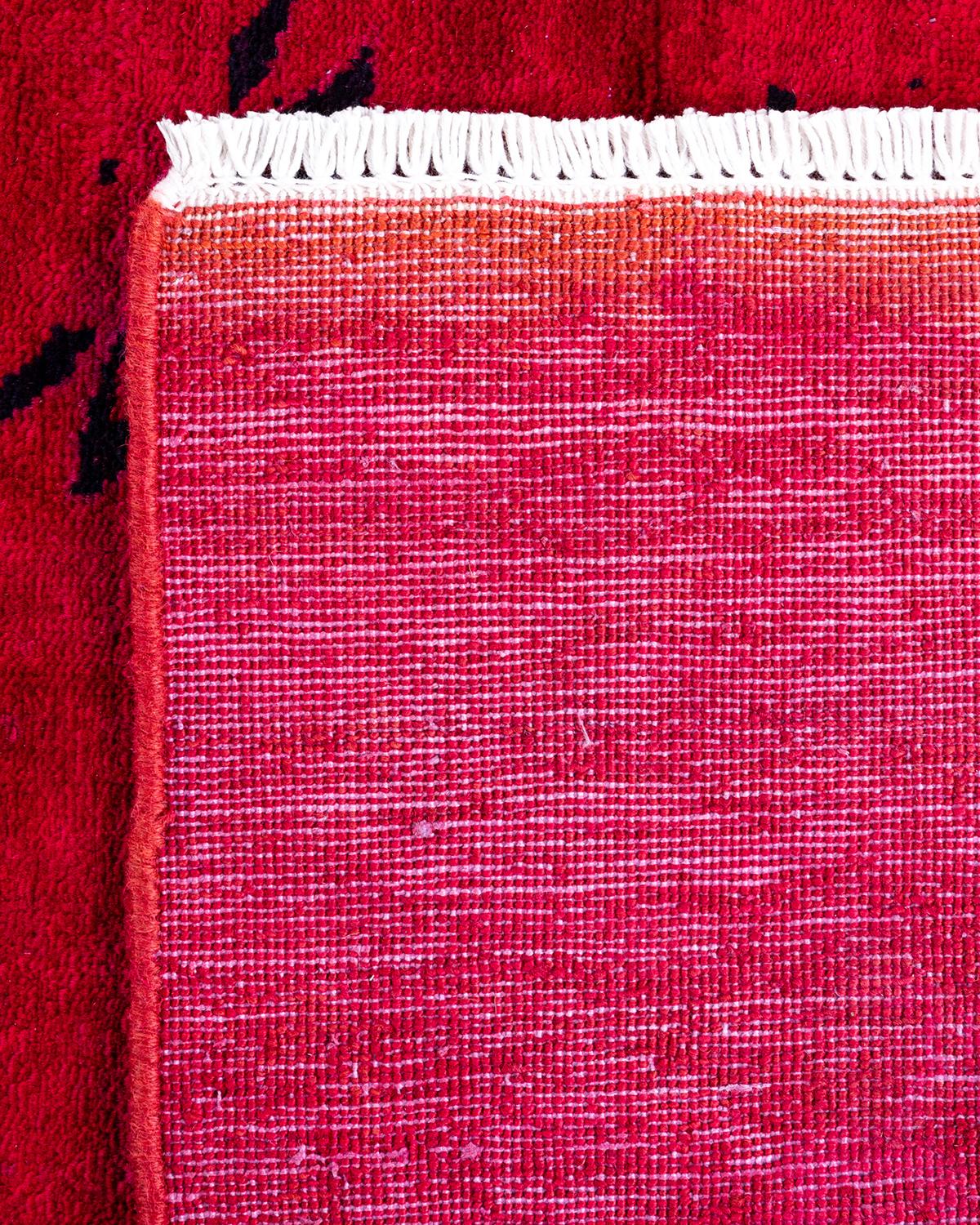 XXIe siècle et contemporain Tapis de sol contemporain en laine surteinte nouée à la main, rouge en vente