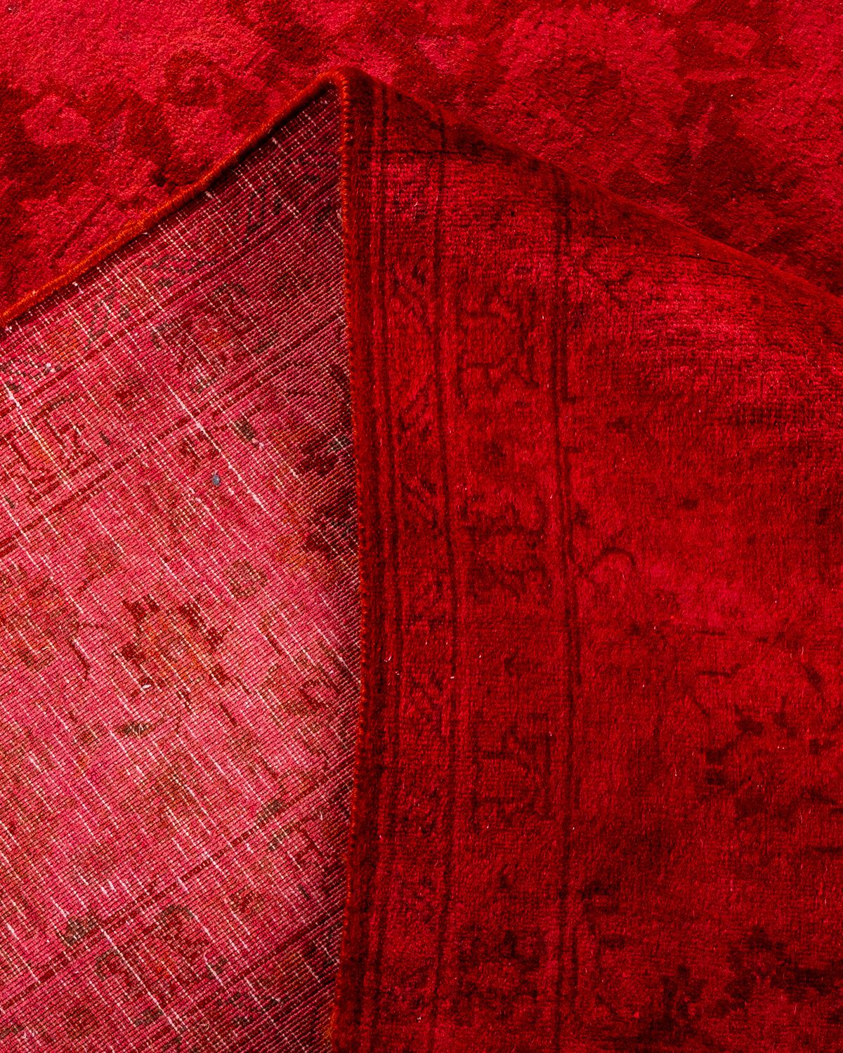 Alfombra de lana roja teñida a mano contemporánea Lana en venta