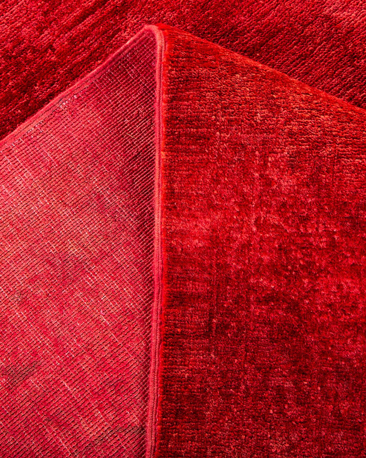 Alfombra de lana roja teñida a mano contemporánea Lana en venta