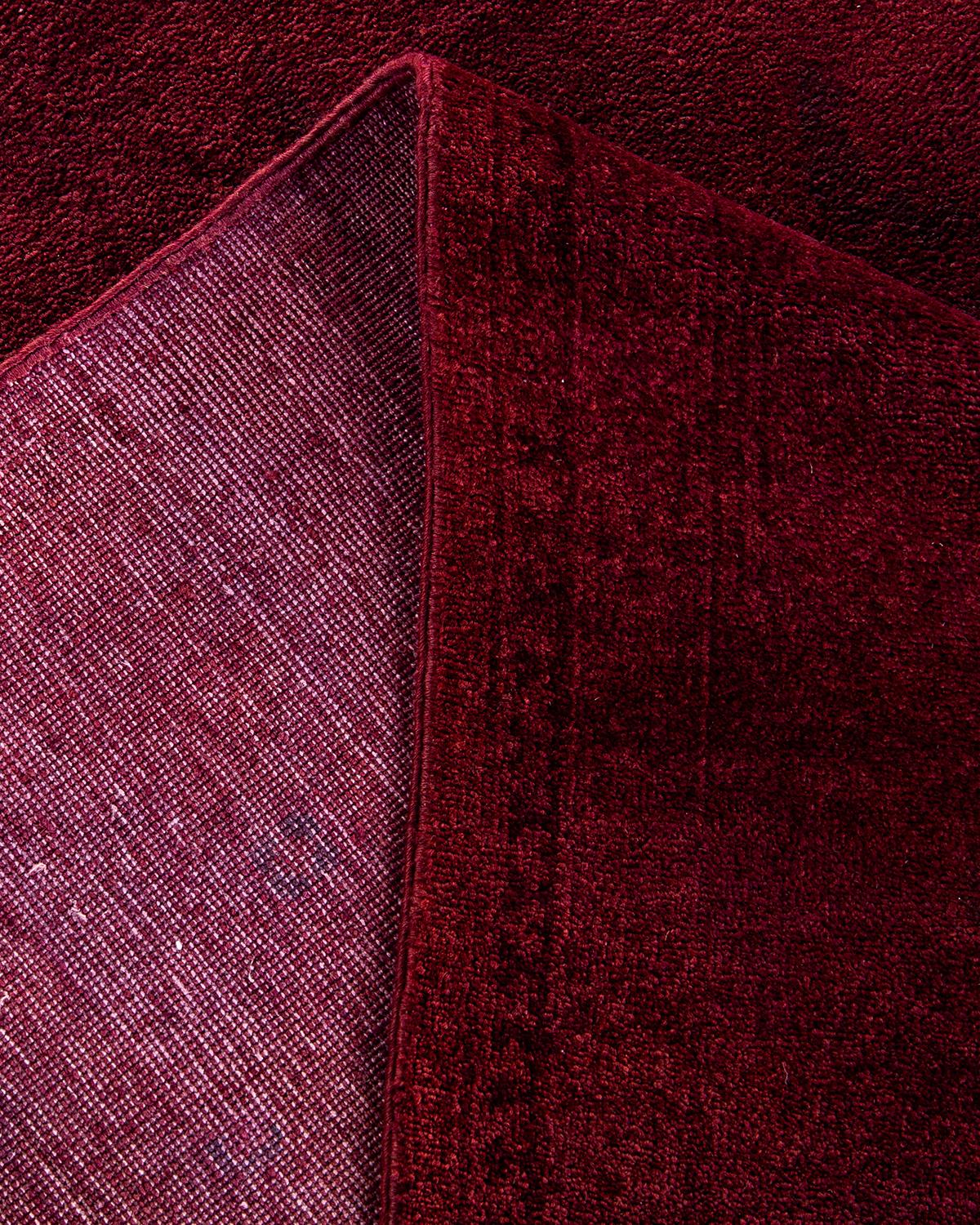 Alfombra de lana roja teñida a mano contemporánea Lana en venta