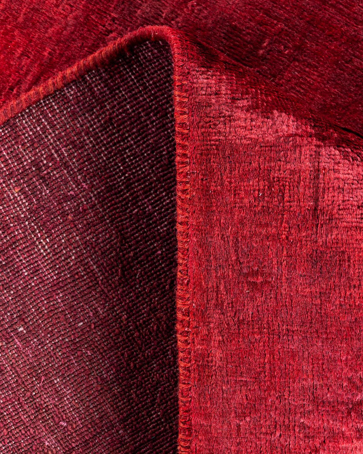 Alfombra de lana roja teñida a mano contemporánea Lana en venta
