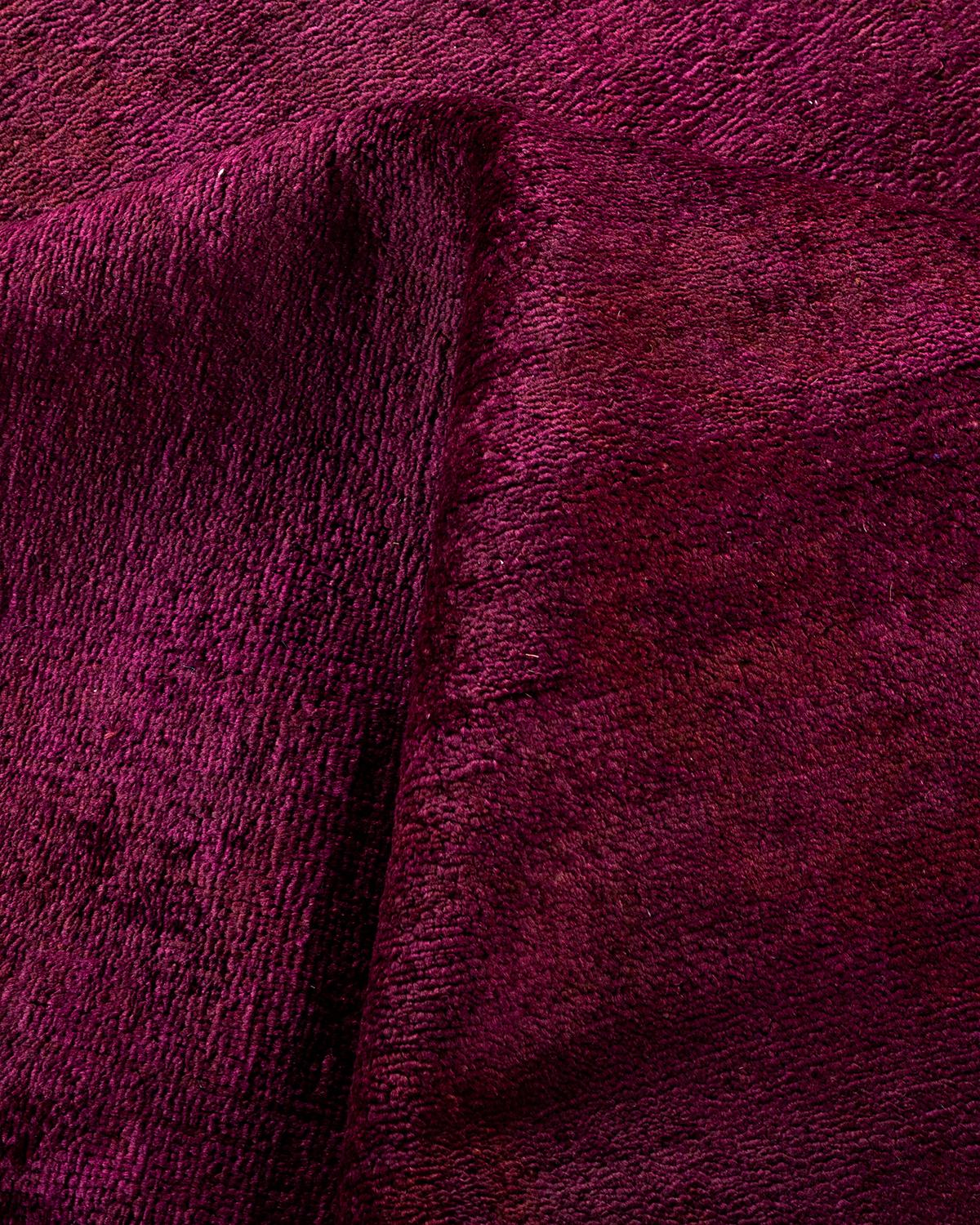 Tapis de sol contemporain en laine surteinte nouée à la main, rouge en vente 1
