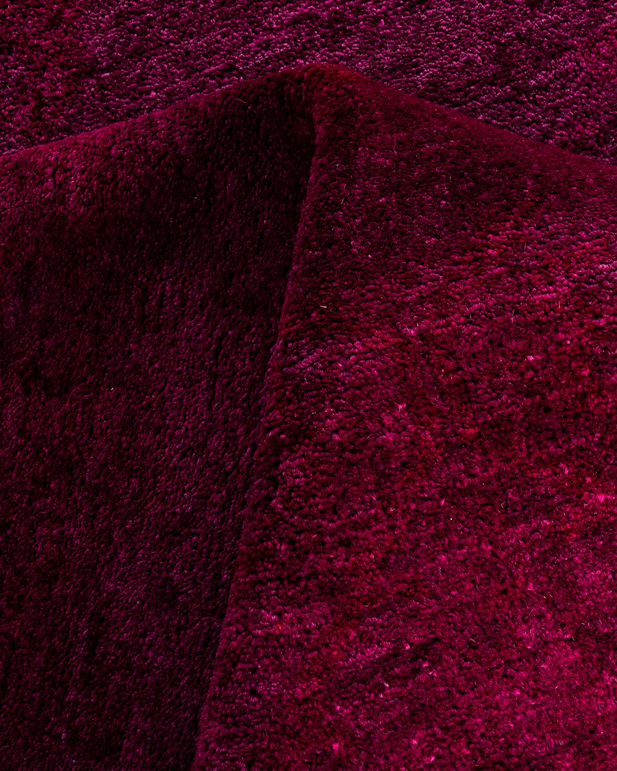 Contemporary Overdyed Hand Knotted Wool Red Area Rug im Angebot 1