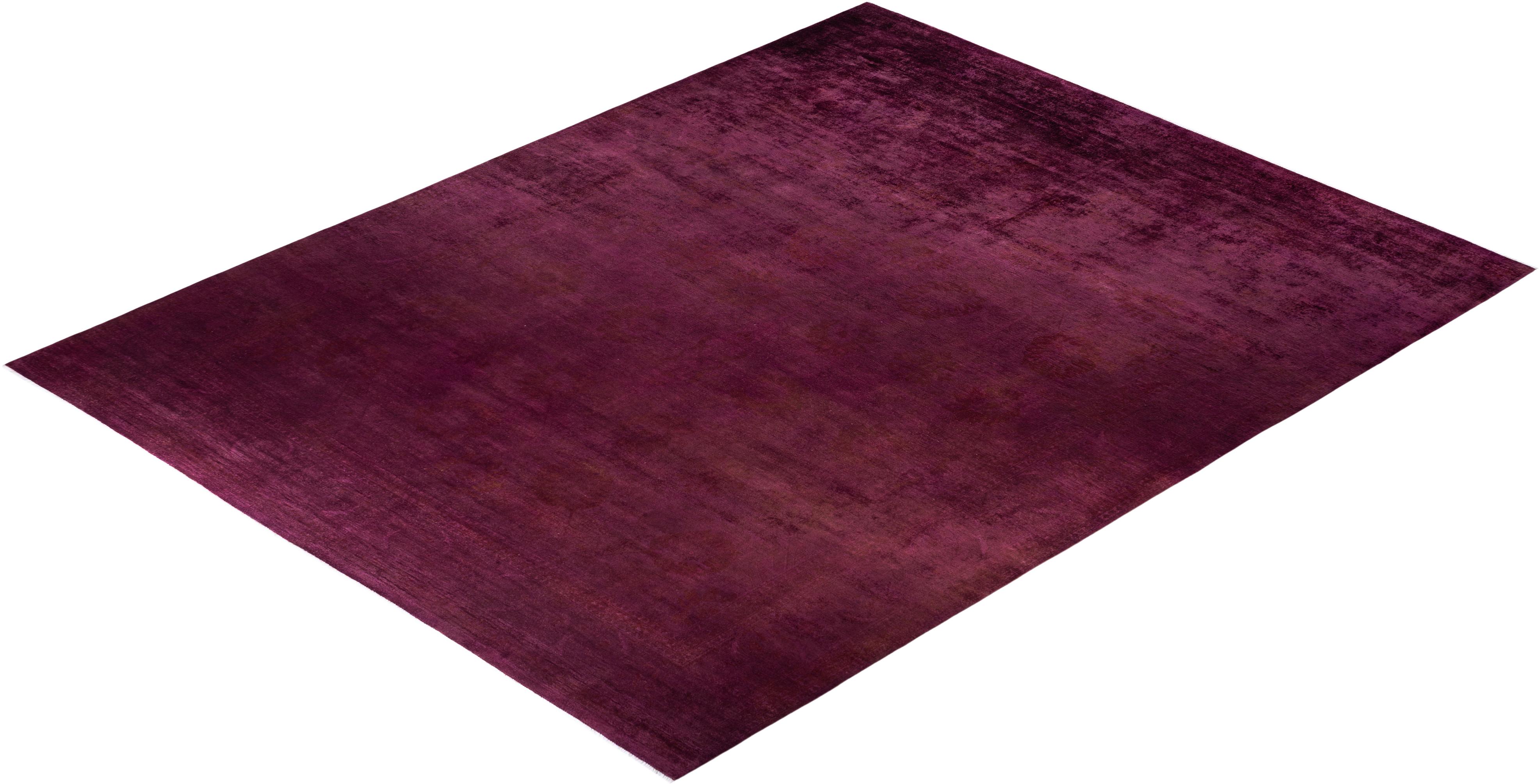 Tapis de sol contemporain en laine surteinte nouée à la main, rouge en vente 2
