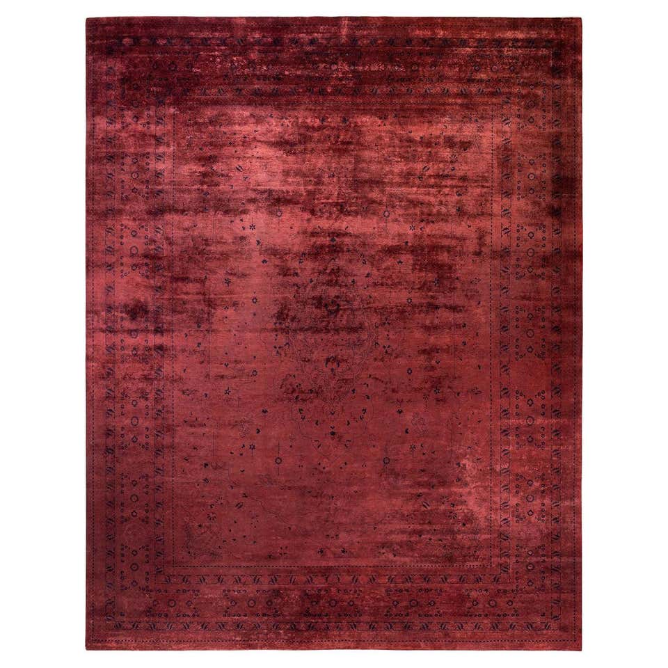 Vintage Handmade Red Overdyed Wool Rug For Sale at 1stDibs | overdyed ...