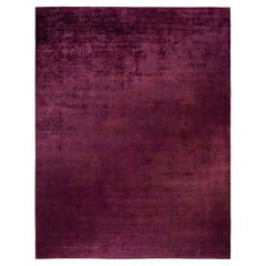 Contemporary Overdyed Hand Knotted Wool Red Area Rug