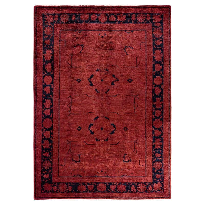Vintage Handmade Red Overdyed Wool Rug For Sale at 1stDibs | overdyed ...